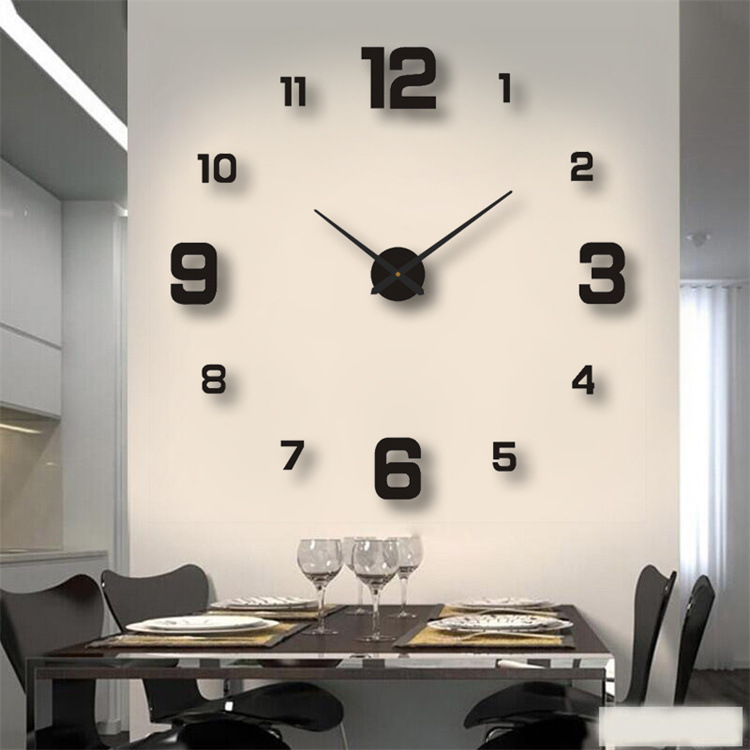 European-style simple large-sized luminous silent clock diy three-dimensional digital wall clock for living room and bedroom digital wall clock pic 3