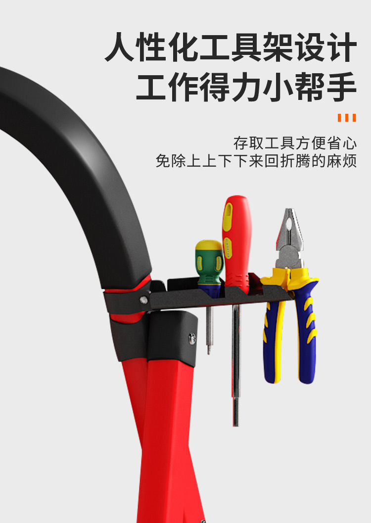 New household folding ladder, thickened carbon steel A-frame ladder, mobile building telescopic ladder, step ladder, multi-functional indoor portable pic 10