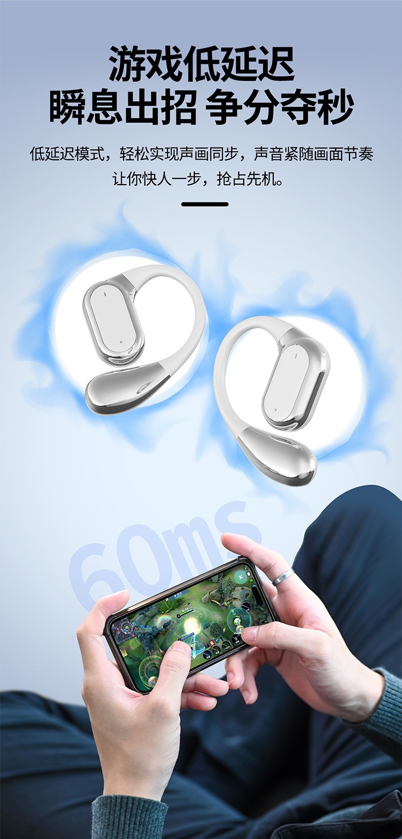 AI Intelligent Simultaneous Interpretation Q18 Bluetooth Headphones OWS over-ear multi-functional color screen Ultra-long battery Life Bluetooth headphones pic 14