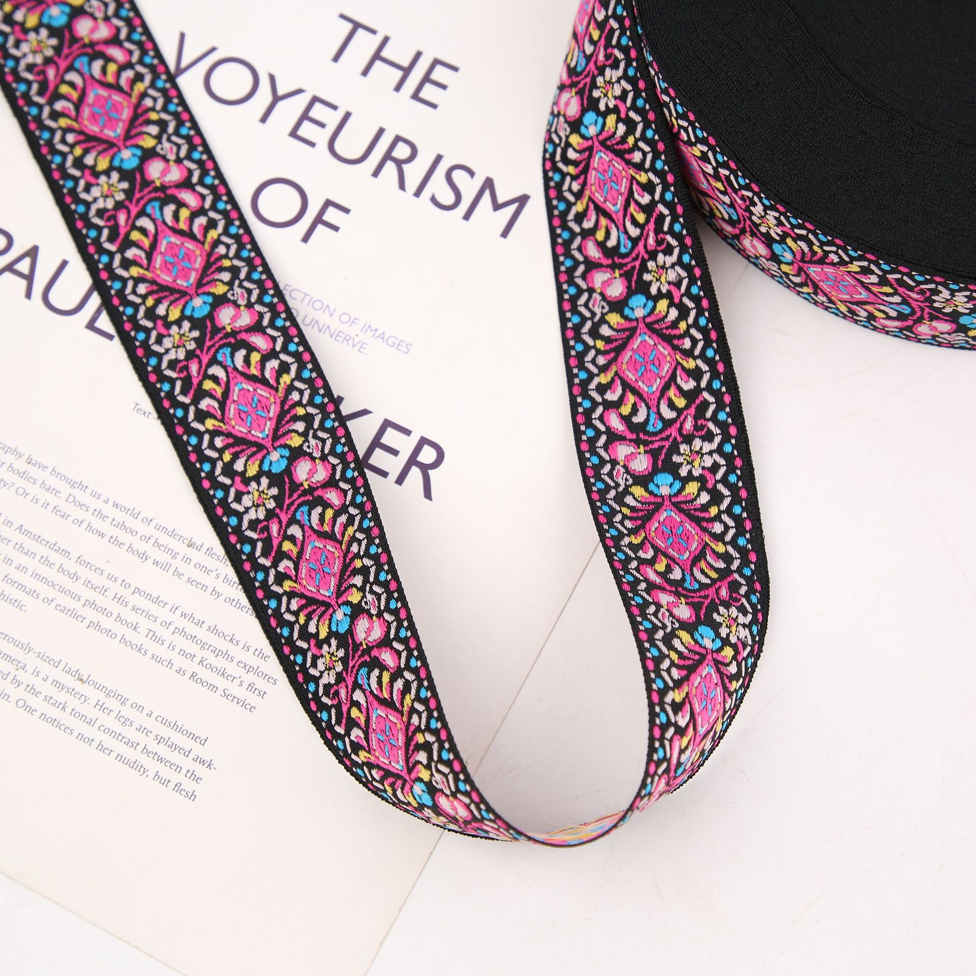 Wholesale of 4.0cm retro ethnic style totem pattern jacquard webbing lace ethnic clothing webbing accessories in stock pic 11