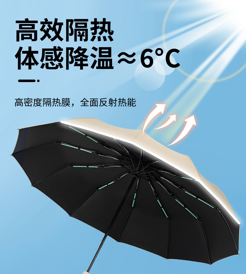 雨伞大量批发反向雨伞广告伞定制logo全自动遮阳防晒伞晴雨伞折叠详情12