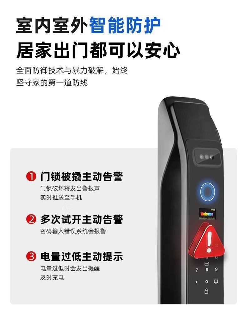Fully automatic visual graffiti smart lock, entrance door password lock, mobile phone remote zigbee smart linkage fingerprint lock pic 5