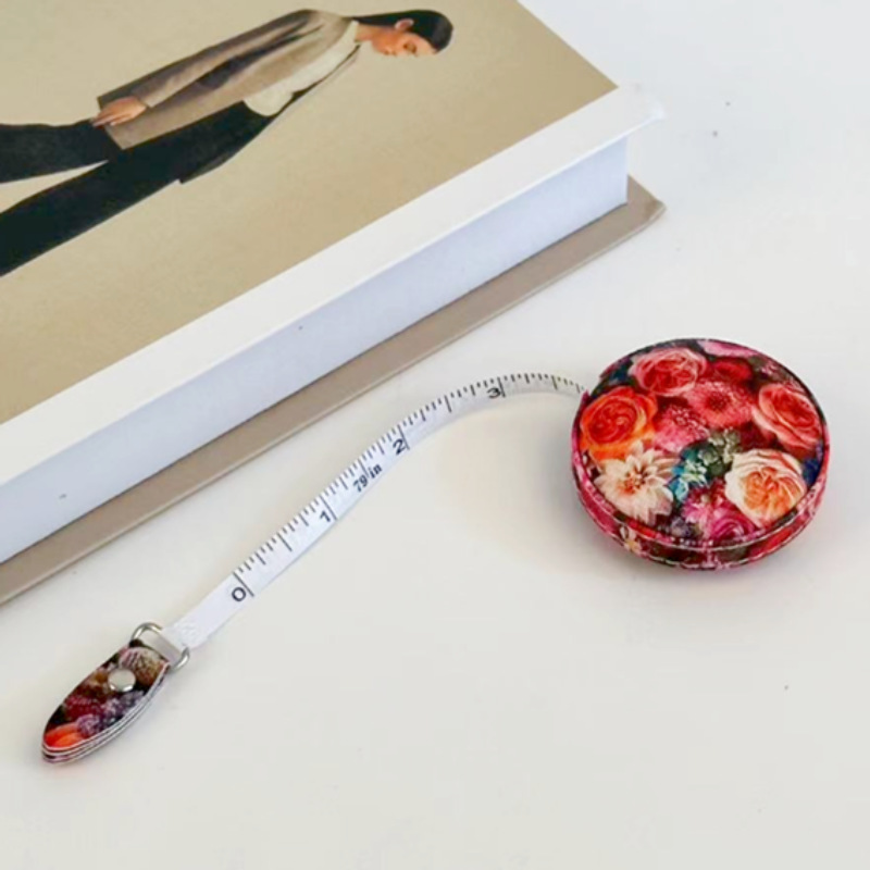 Cross-border portable tape measure, oil painting style small ruler, flexible ruler, portable measurement of three measurements, mini leather tape measure, measuring clothing leather ruler pic 3