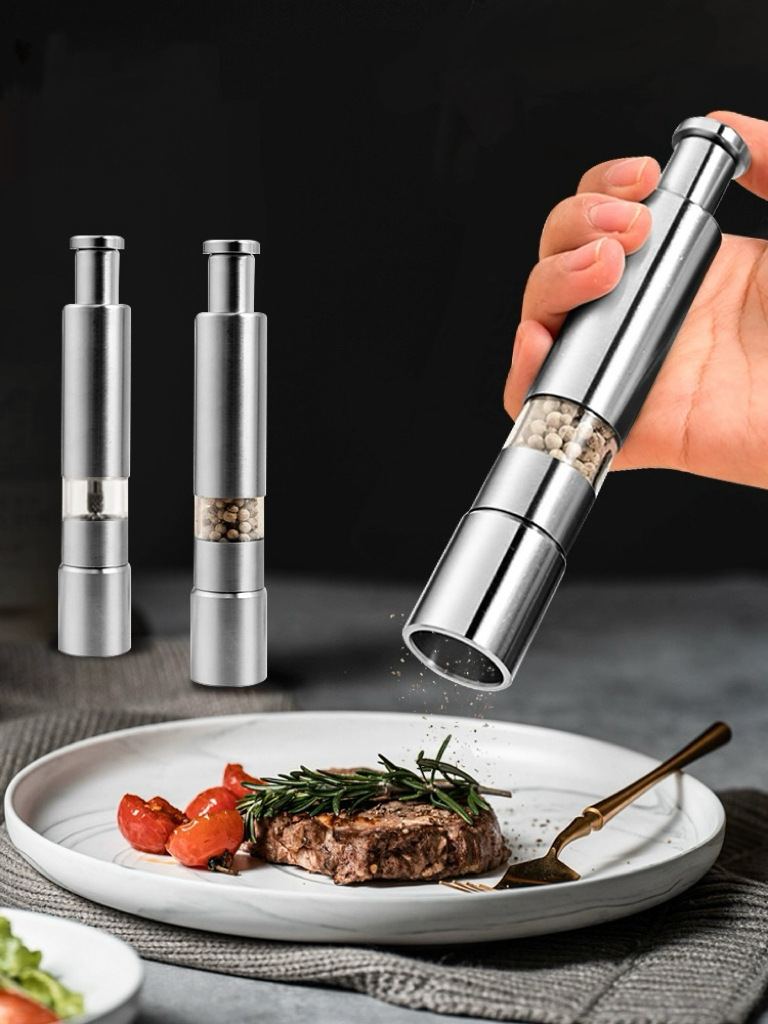 Stainless steel pepper grinder, manual pepper powder, Sichuan pepper, black pepper grinder, bottle for seasoning, jar for seasoning pic 1
