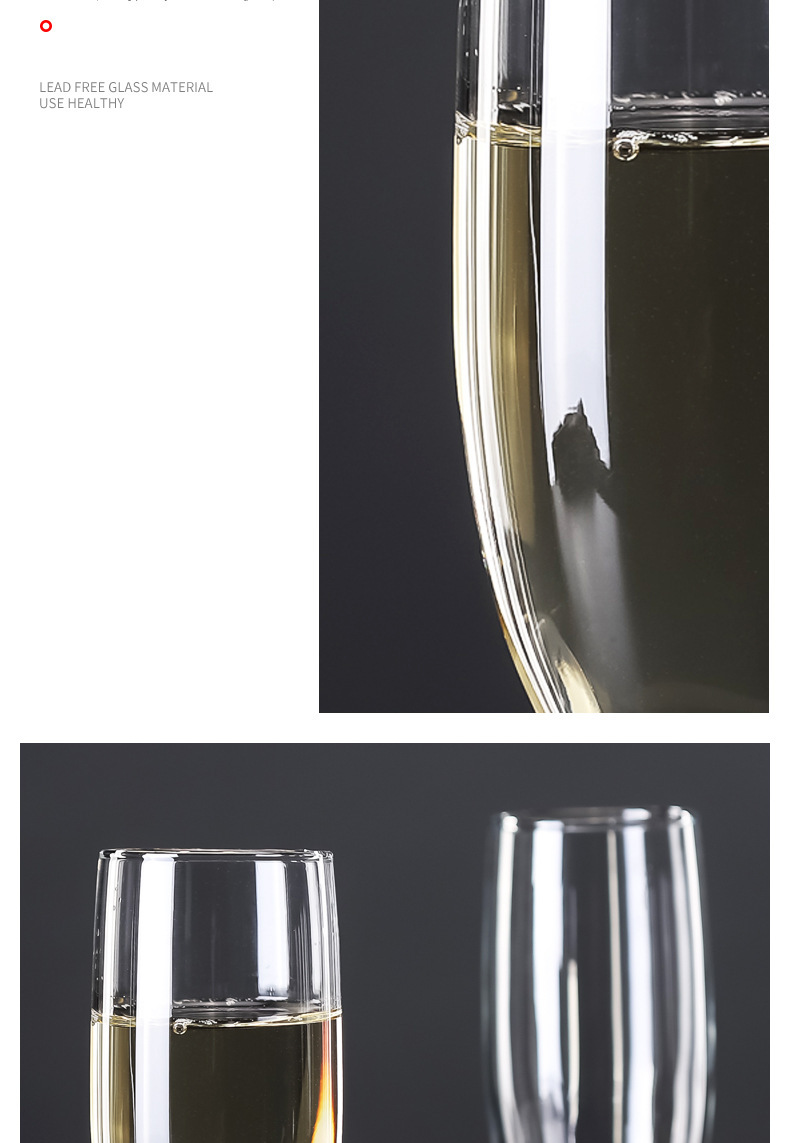 Creative wine cocktail glass, flute tall glass, transparent soda-lime red wine glass, glass sparkling wine glass, champagne glass pic 11