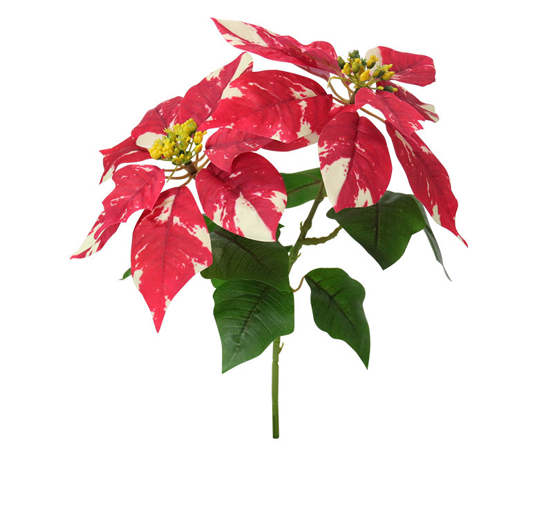 Cross-border new faux Christmas flower potted plants, golden desktop ornaments, home decoration 3D printed poinsettias faux flowers pic 12