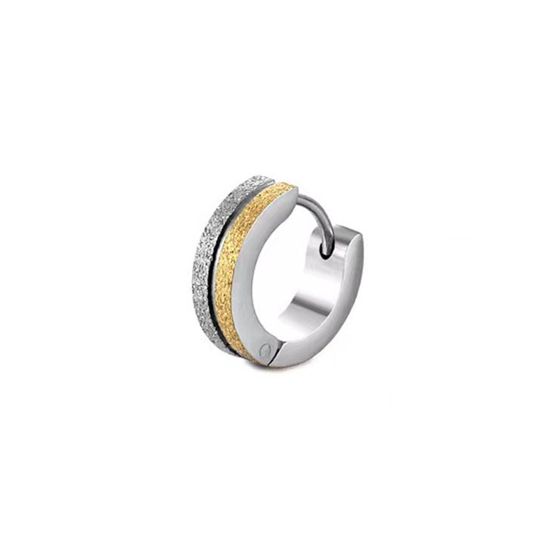 4X9 matte earring stainless steel earrings, Amazon cross-border bestsellers, personalized earrings, trendy punk earrings pic 1