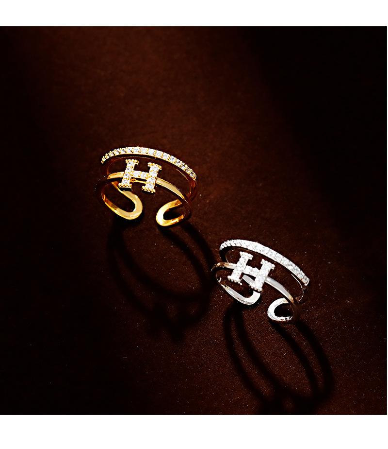 Hyacinth nicho diseño sentido anillo de letras moda de las mujeres lujo ligero desplazamientos ajustable anillo de dedo 2025 tik yin boom estilo pic 8