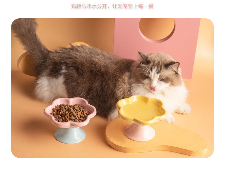 High-quality macaron-colored flower-shaped pet bowls, pet feeding bowls, dog supplies, pet automatic water dispensers, pet supplies, durable and easy to clean pic 15