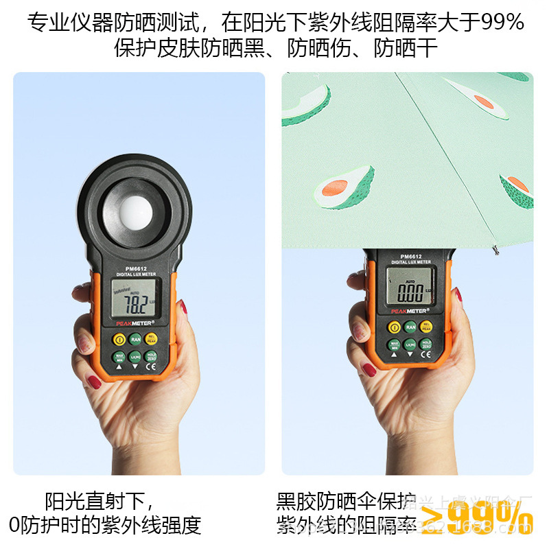 水果伞全自动抗风雨伞三折双人晴雨商务遮阳伞uv伞印制量大批发详情5