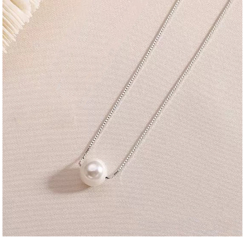 s925 sterling silver pearl necklace, a simple and elegant single beaded pendant, versatile and niche collarbone necklace pic 26