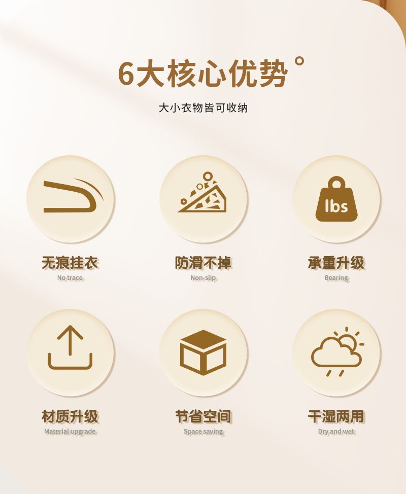 双位衣架无痕防滑家用防肩角塑料晾晒衣服架子两用衣挂阳台衣撑子详情3