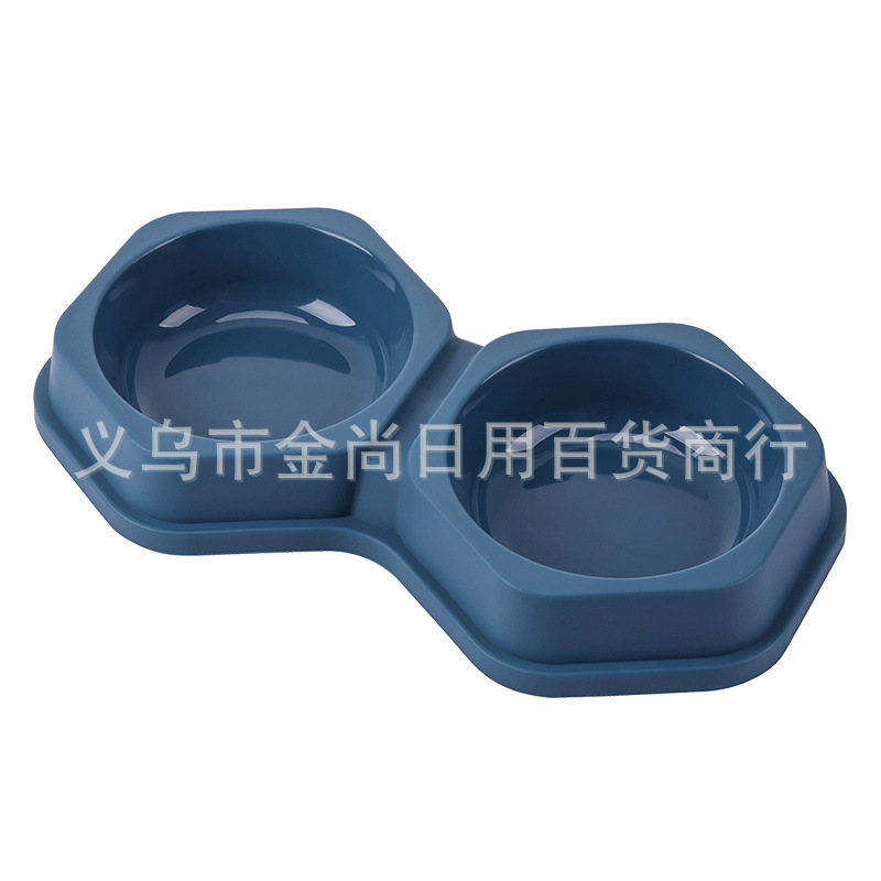 Pet supplies, cat and dog food sets, candy-colored hexagonal double bowls, drinking and feeding basins, dog bowls, cat bowls, cross-border new style pic 5