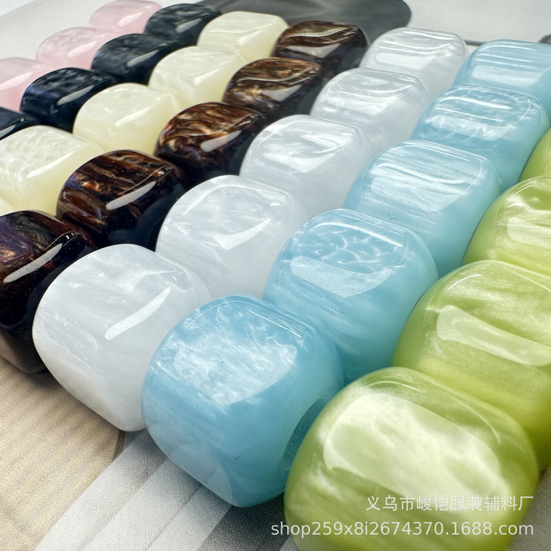 新款大孔批发链项链串珠手高级diy手工12mm桶珠树脂爆款配件多色详情5