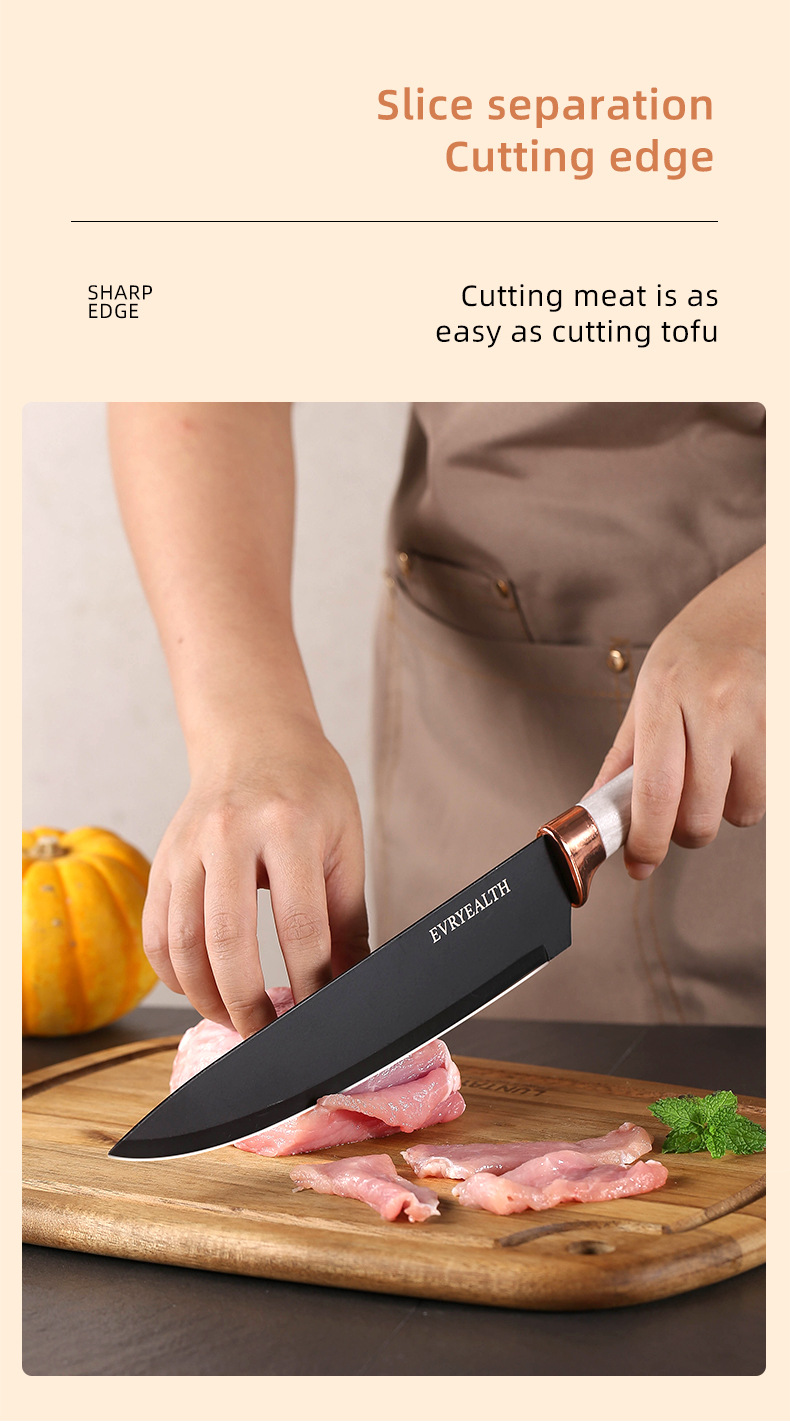 厨房刀具套装 不锈钢刀具厨师水果刀家用菜刀套装带刀架刀具大全详情31