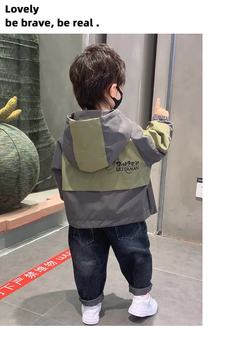 男童冲锋衣春秋款2025新款秋装儿童秋季外套工装薄款男孩连帽风衣详情17