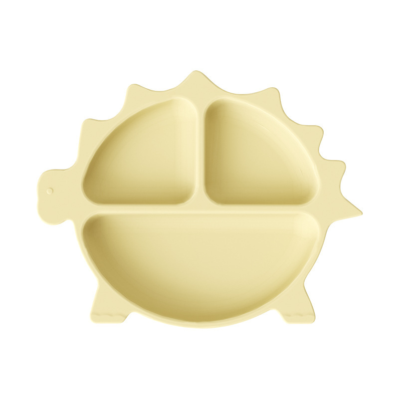 Mother and baby silicone compartments suction cup plates, cartoon dinosaur one-piece baby and toddler separation complementary food tableware Heguo pic 13