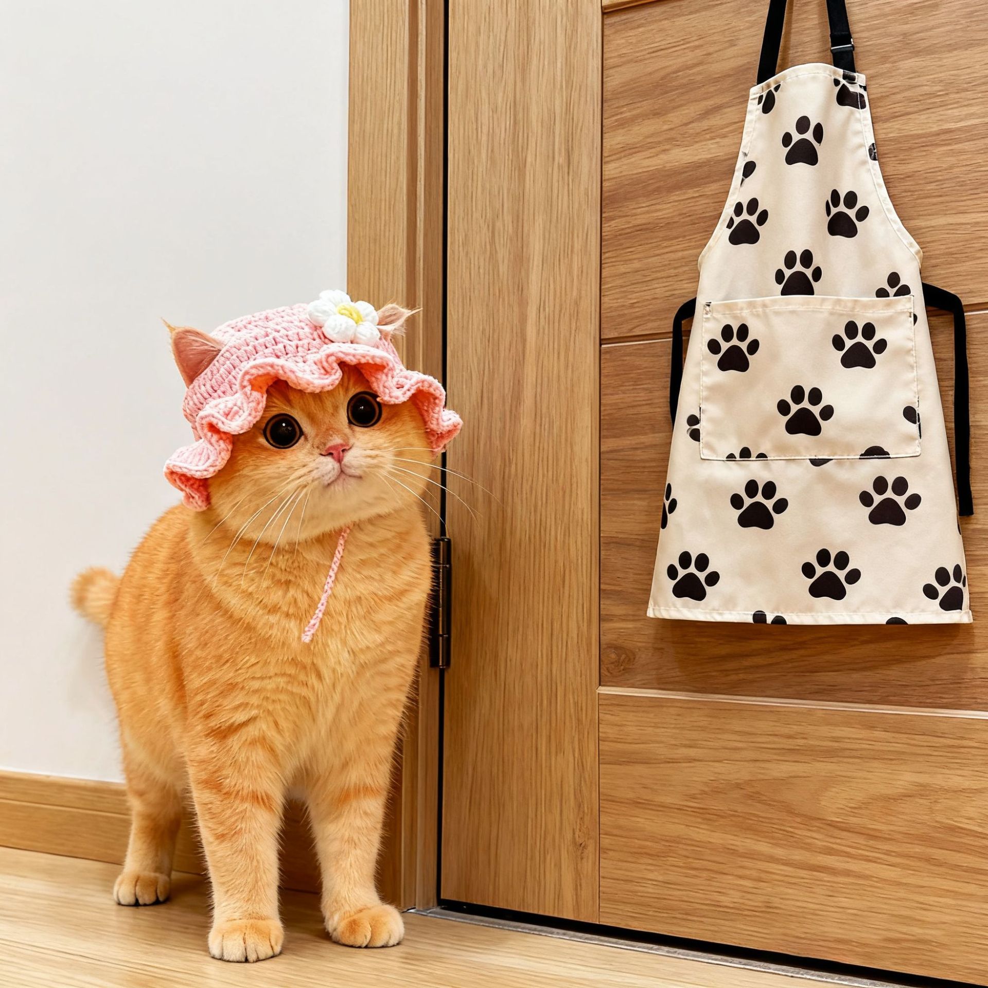 纯手工女仆喇叭花太阳帽宠物草帽变装帽猫咪帽子英短可爱呆萌详情7