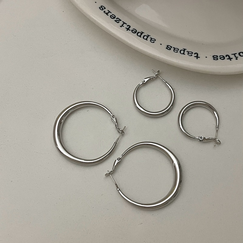 冷淡风素圈耳环复古圆圈耳饰925银针小众高级感气质轻奢风简约女~详情23