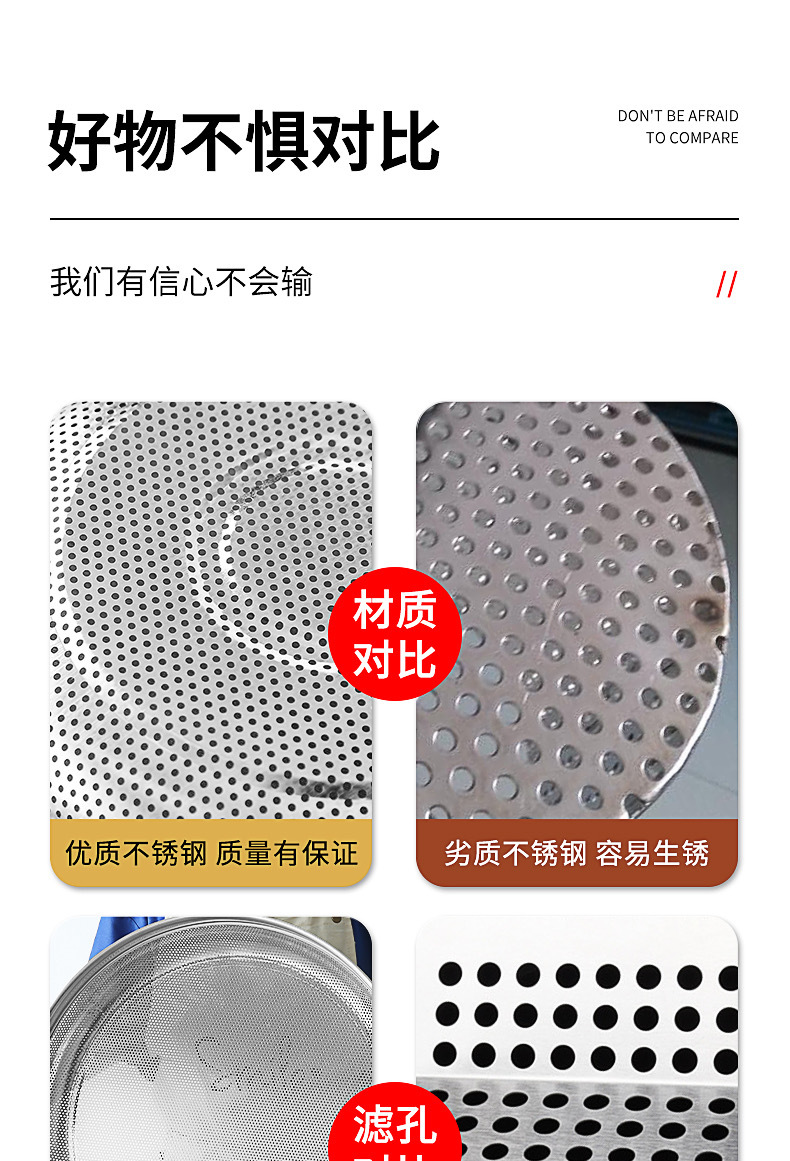 不锈钢沥水篮、盆密孔盘分样粉筛粮食谷物过滤筛盘 厨房家用多用过滤盘密孔盘详情3