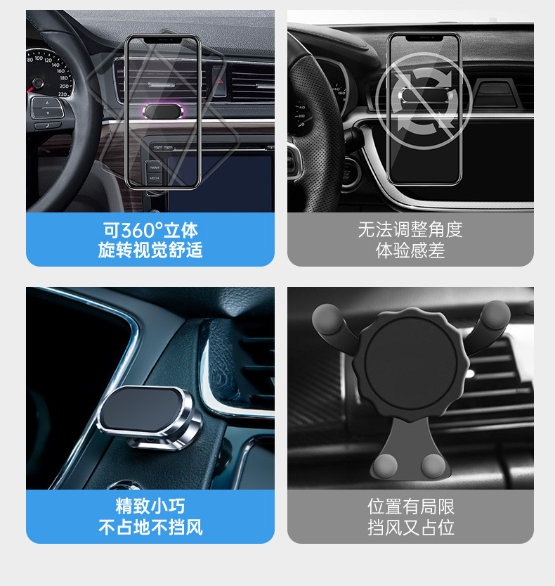 The F16 metal magnetic car mobile phone navigation stand with strong magnetic adsorption and 360° rotation adjustment pic 3