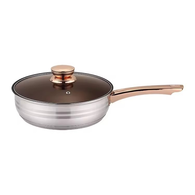 Hot-selling 12-piece stainless steel cookware set, thickened double-bottom soup pot, flat pan, cross-border export pot set pic 20