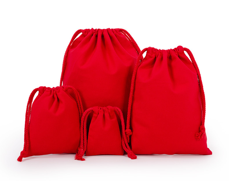 Wholesale and in-stock white drawstring cotton drawstring bags, blank eco-friendly gift packaging, storage canvas drawstring bags pic 44