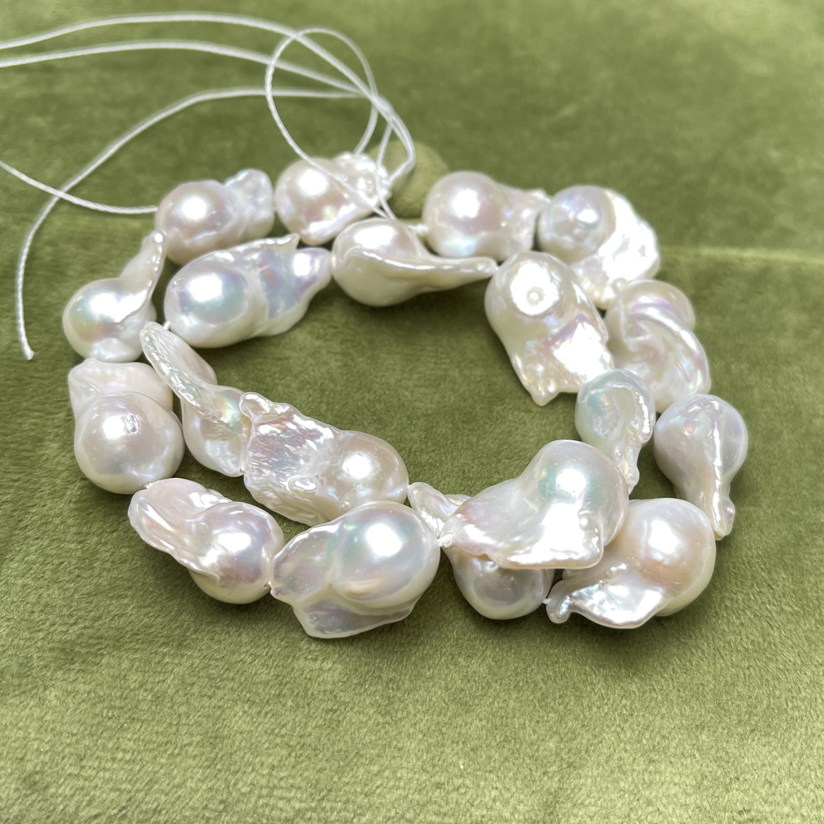 Bright freshwater pearls, approximately 14x20-15x25mm, Baroque irregular-shaped pearls, diy clothing necklaces, bracelets, half done pic 1