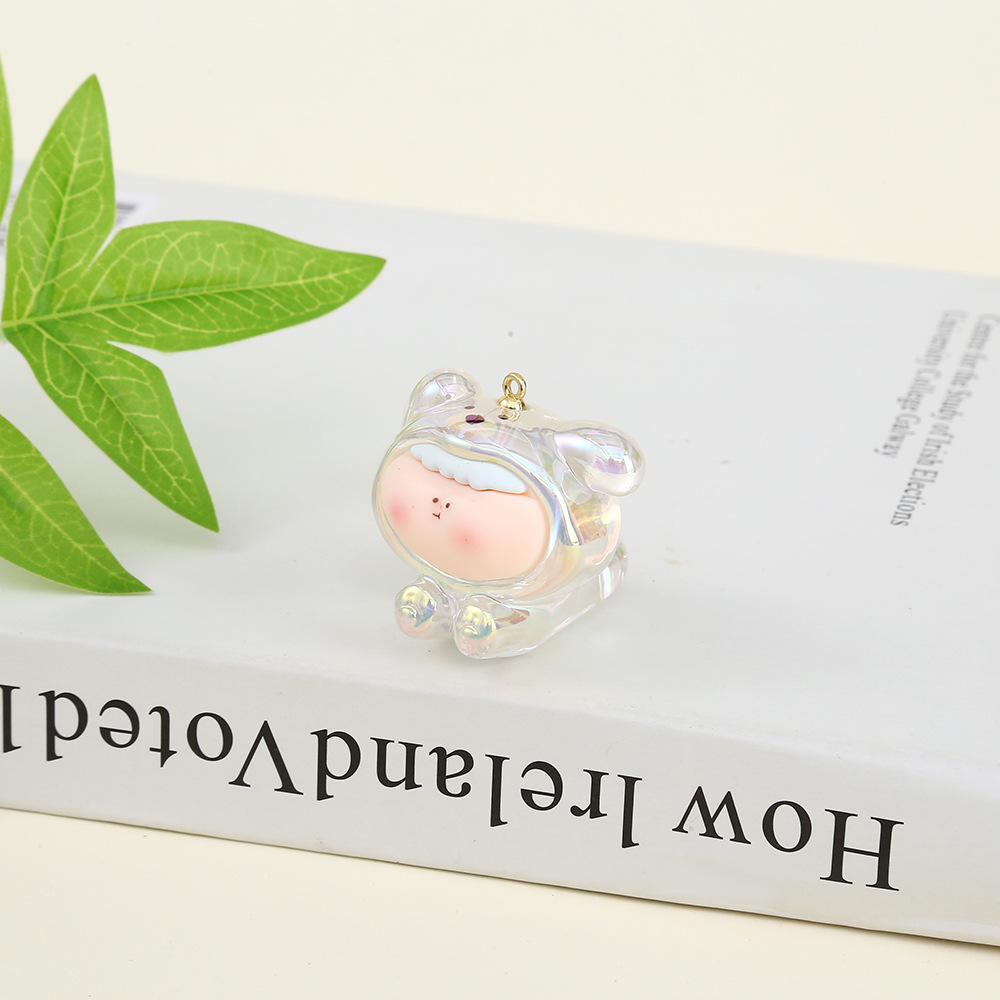 创意飞奔小狗亚克力公仔diy钥匙扣手机链挂件摆件盲盒饰品配件详情8