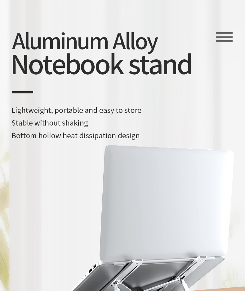 Cross-border computer stand, notebook lift and heat dissipation stand, portable storage, aluminum alloy multi-functional N3 pic 21