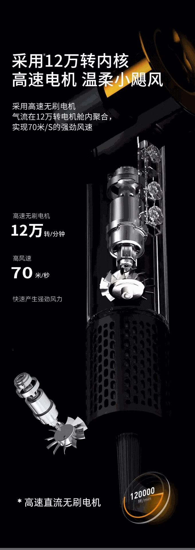 高速无叶吹风机负离子护发吹风筒发廊大功率大风力电吹风不伤发详情6