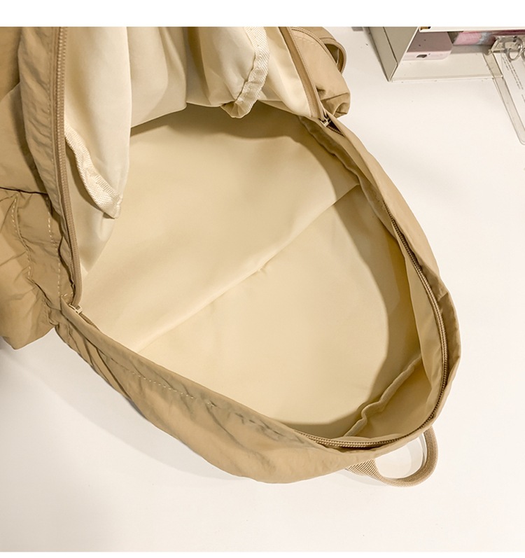 新款时尚轻便简约双肩包女日系文艺学生书包休闲运动旅行纯色背包详情51