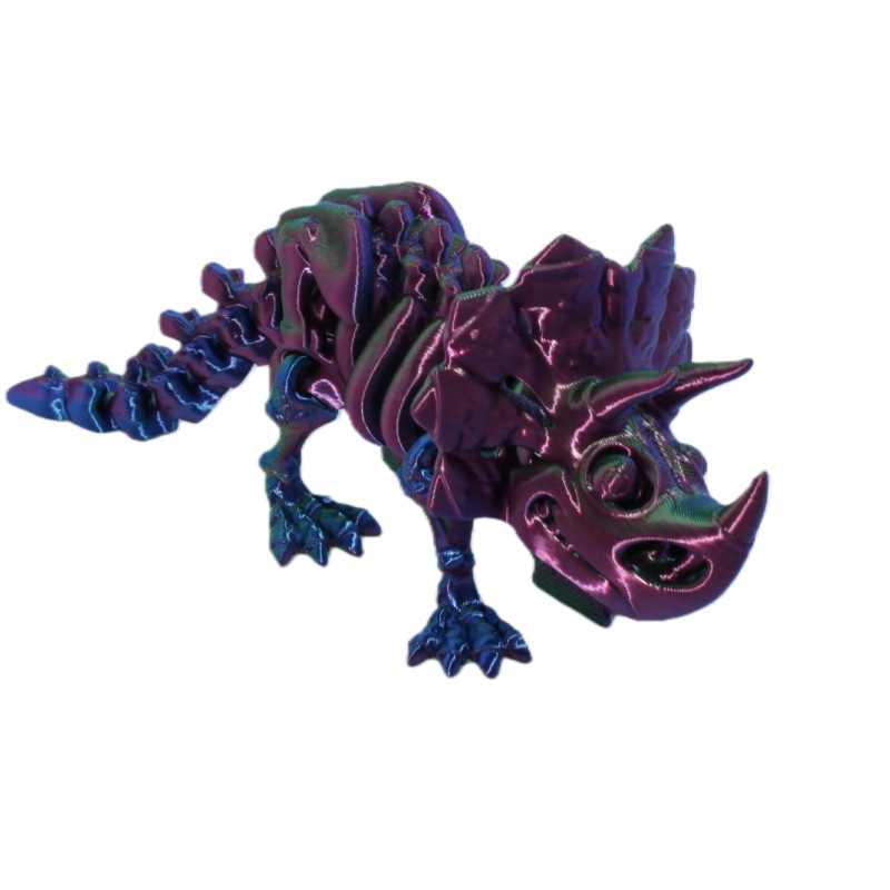 3D printed Triceratops joint movable dinosaur skeleton ornaments, toys, figurines, gifts, models, cross-border handicrafts pic 7