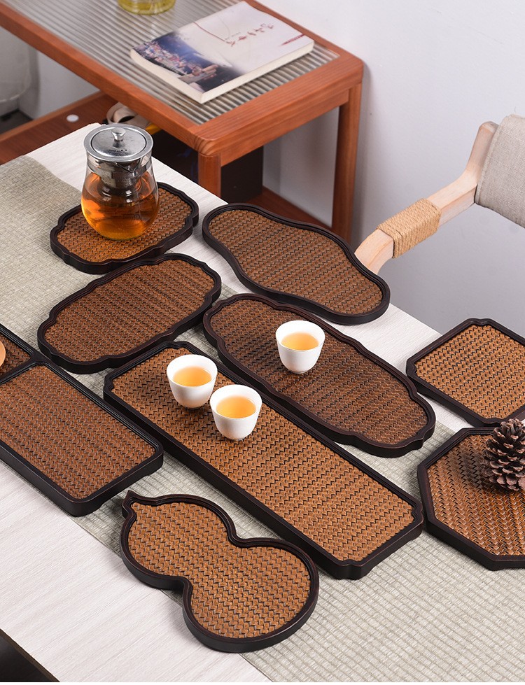 中式复古竹制小茶盘席面家用托盘壶承果盘古典茶具小型干泡台茶道详情1