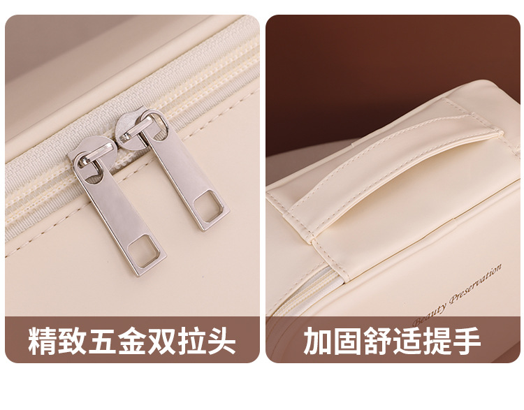 跨境新款自由分区大容量高级感手提化妆包旅行化妆刷收纳包洗漱袋详情14