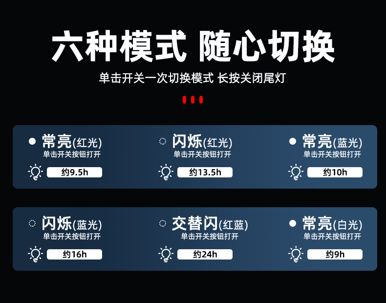 GOOFY bicycle taillights, night riding lights, warning lights, flashing mountain and road bikes, backpack lights, cycling equipment accessories pic 6