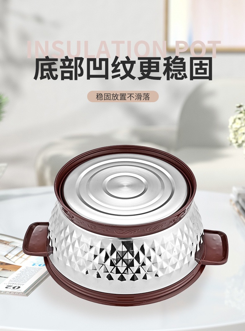 外贸不锈钢双层保温锅三件套大容量保鲜家用套锅保温锅保温饭桶详情11