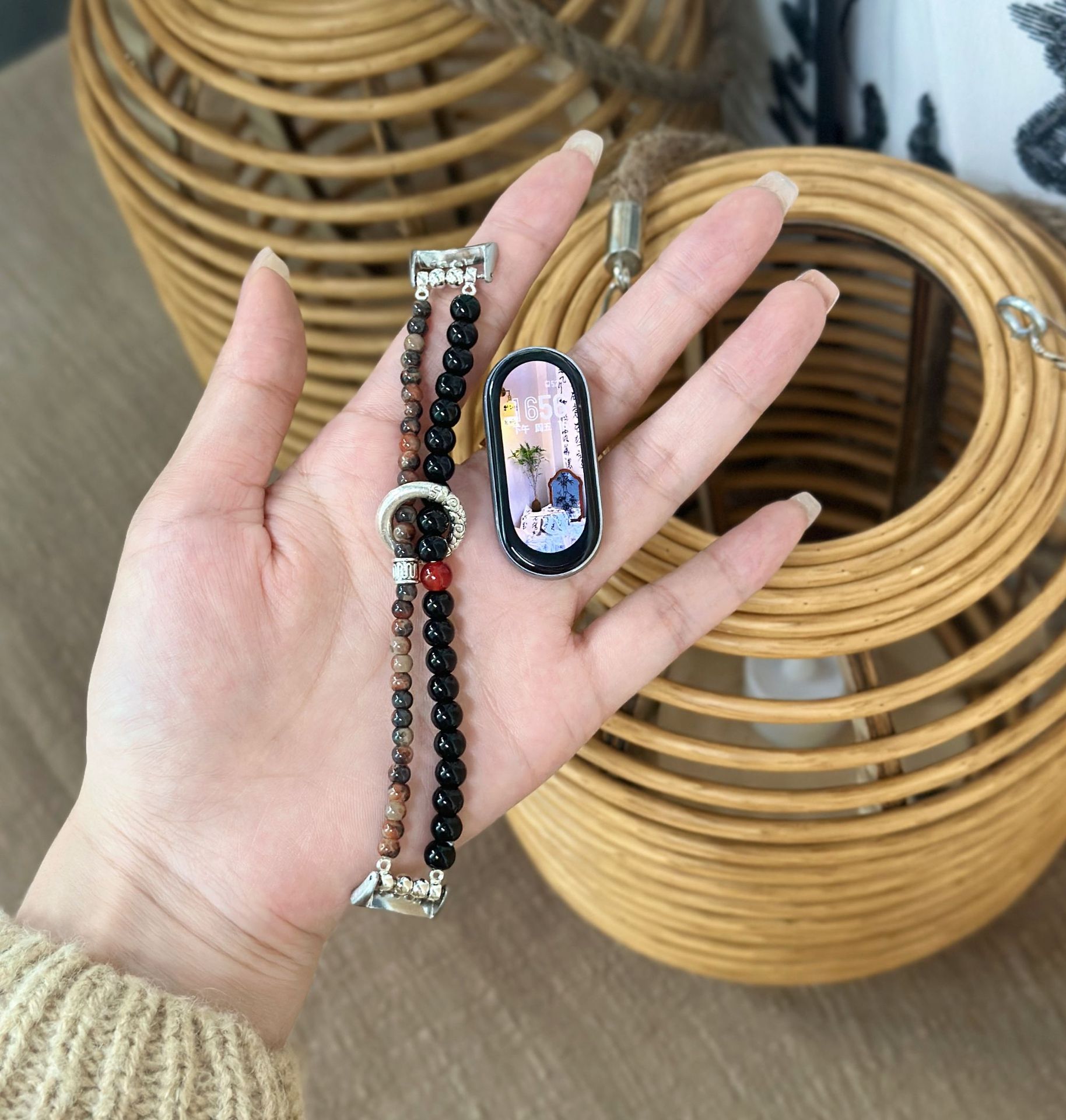 适用小米手环8表带9代串珠手绳国潮小米7/6/5/4/3NFC国风小米表带详情6