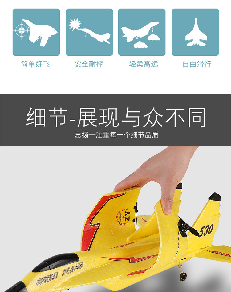 Remote control aircraft mig-530 Foam toy fighter jet aircraft Remote control glider aircraft factory supply consignment 0 pic 12