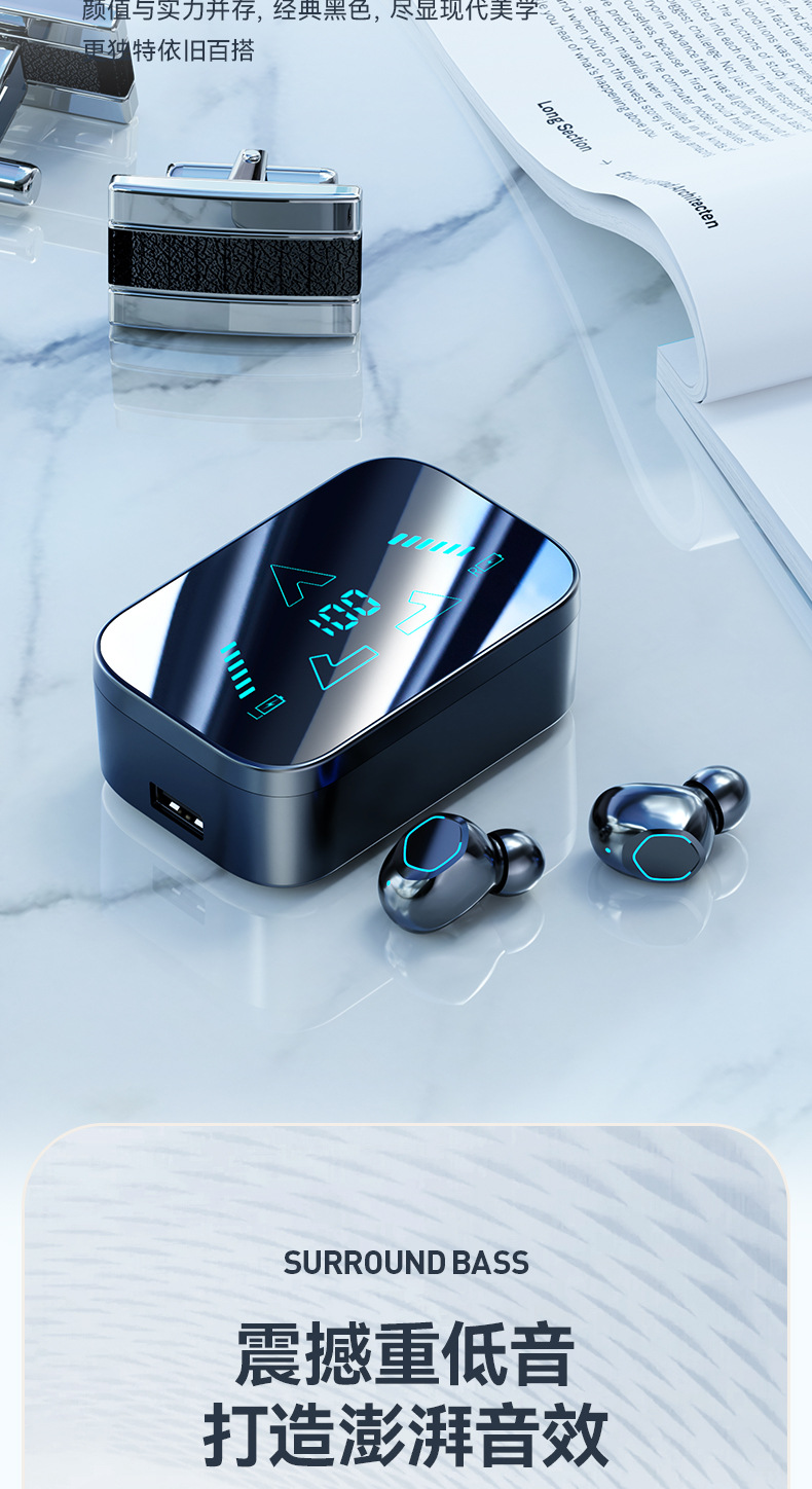 TWS inalámbricos M48 auriculares bluetooth estéreo de alta calidad de sonido cero latencia gran batería reducción de ruido true wireless pic 5
