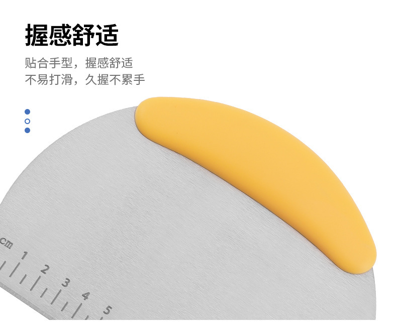 Factory wholesale household stainless steel semi-circular baking cutting knife with scale, cream cake flour scraper pic 11