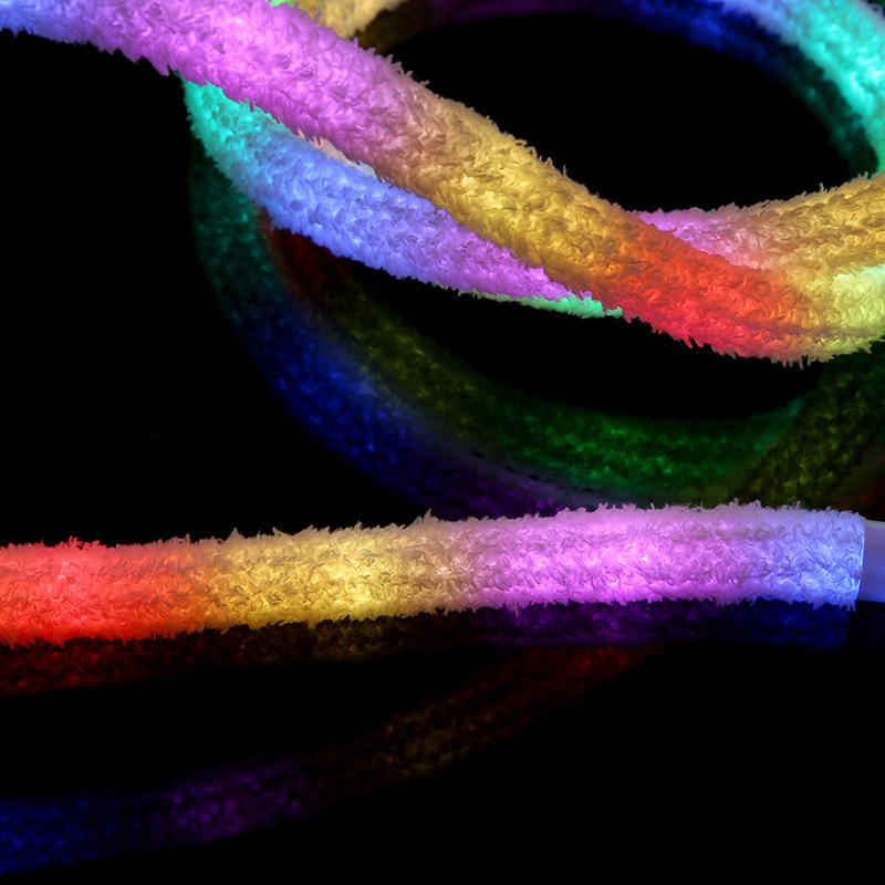 LED flexible color-changing light strip, 360-degree empress velvet woven light, RGB color-changing neon light, outdoor decorative linear light pic 13