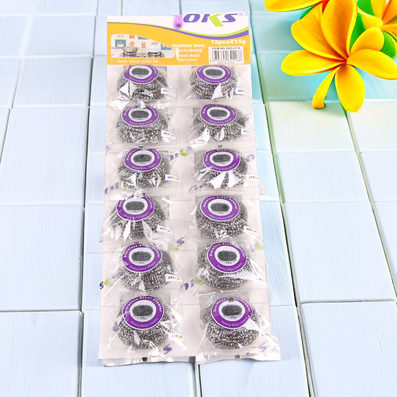 家用钢丝球不锈钢清洁球锅刷洗碗刷钢丝球厨房洗碗清洁球OKS详情4
