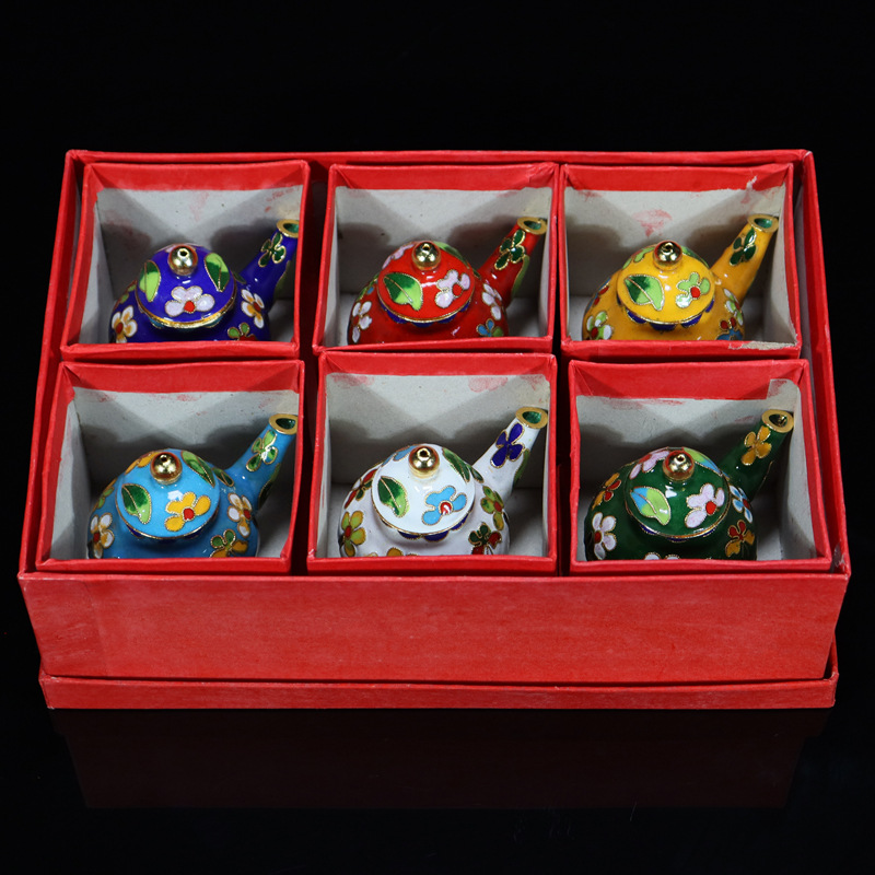 Beijing Jingtai LAN craft Cultural gift and decorative items: copper body cloisonne enamel filigree silver blue jars and POTS pic 9