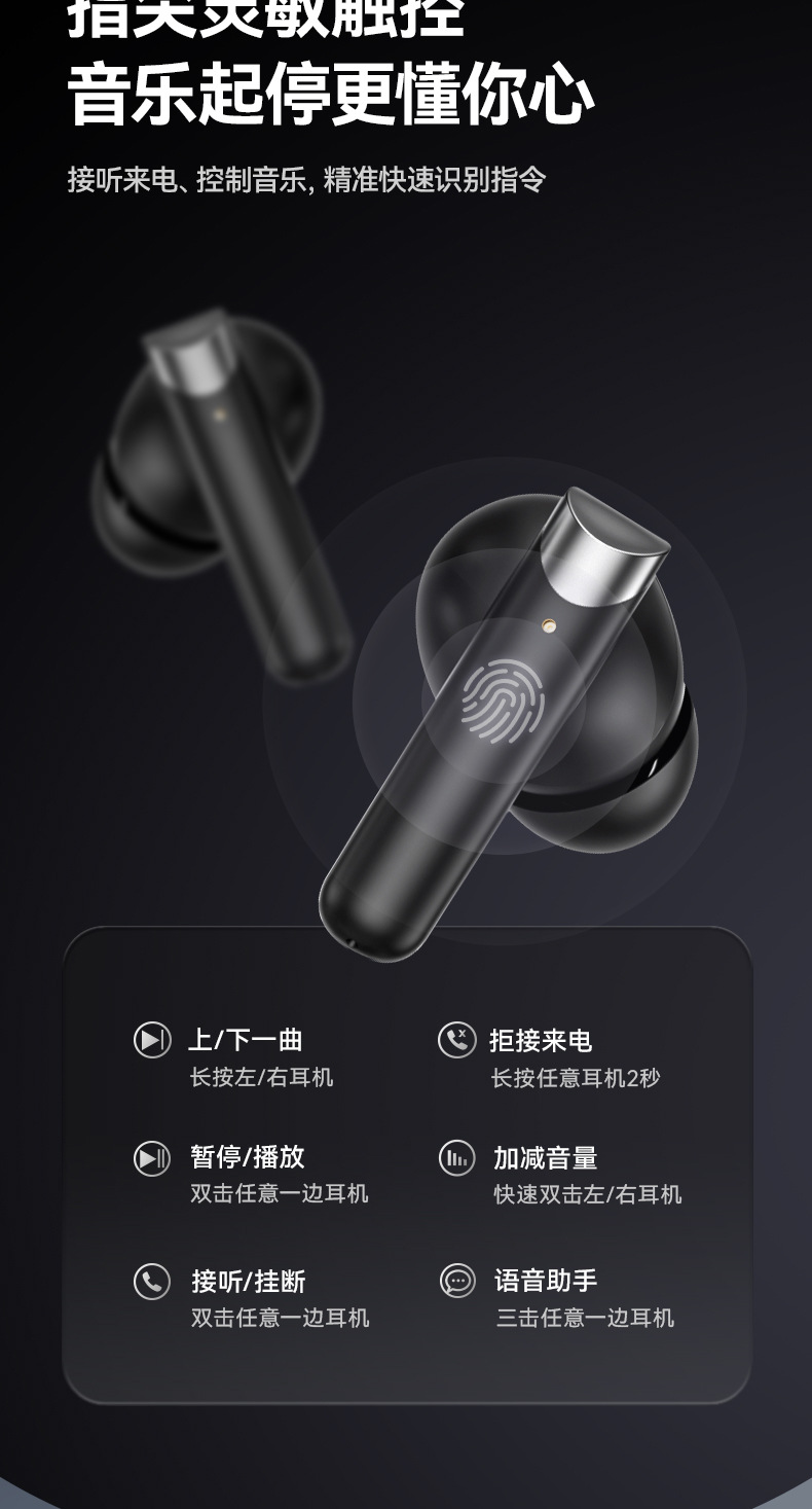 M83 cross border ANC permeable con reducción de ruido tws esports bluetooth auriculares insensibles de lapso de tiempo auriculares inalámbricos para juegos heavy bass pic 17