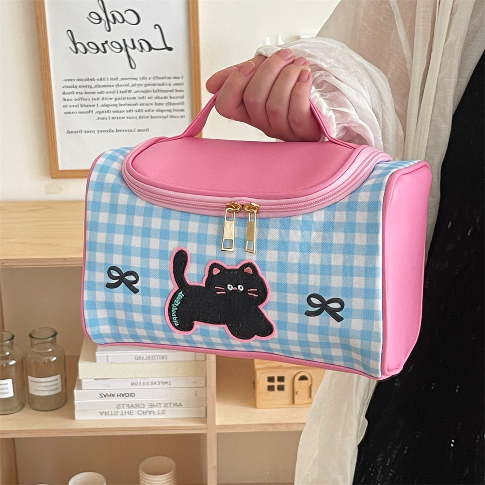 腾亿原创可爱卡通小猫手提化妆包少女便携大容量化妆品收纳包新款详情49