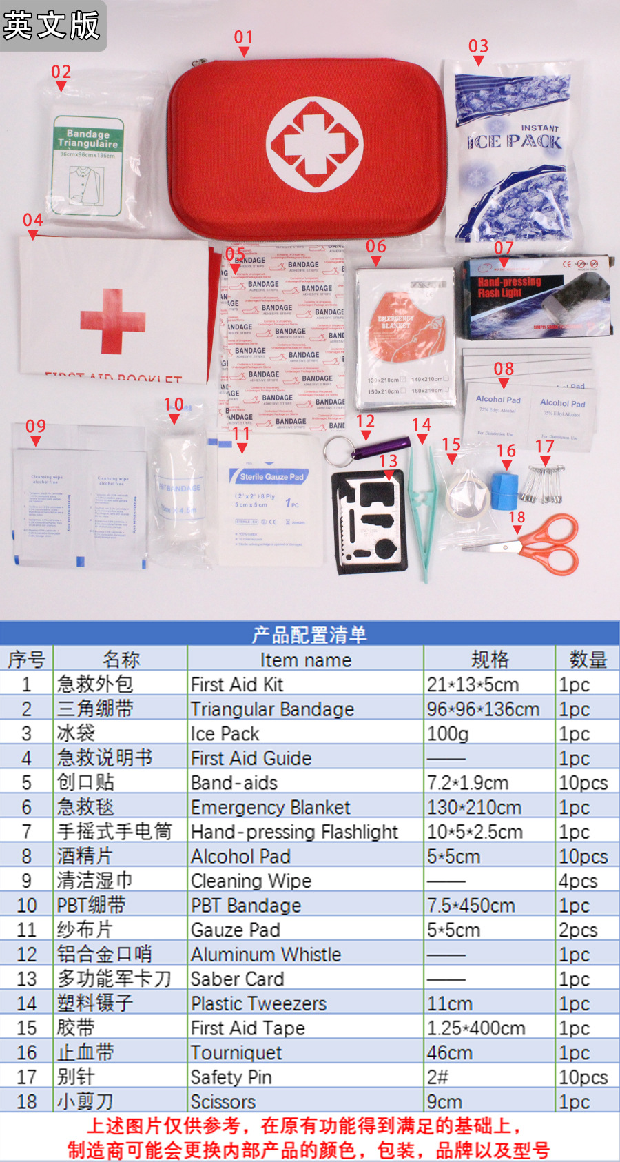 Car first aid kit, family and outdoor portable emergency kit, EVA first aid set, storage bag, rescue medical supplies pic 5