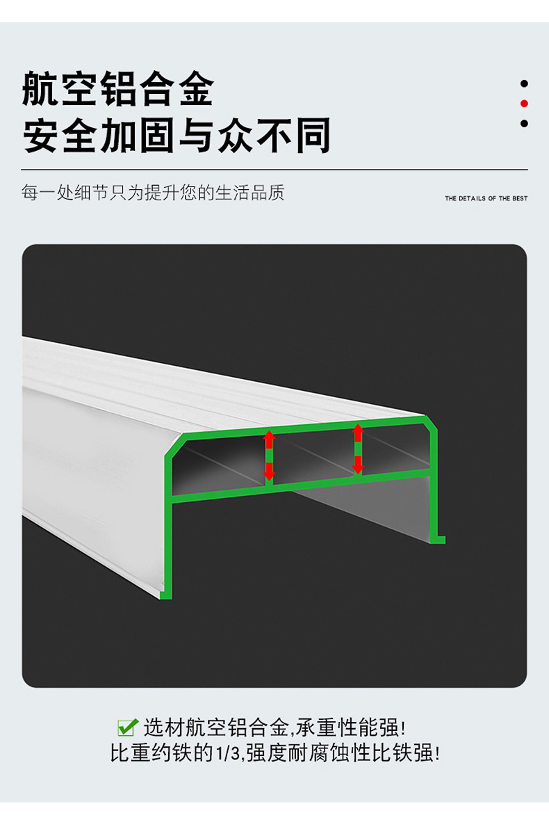 人字梯铝合金 步步高加宽加厚全防滑家用工程梯多功能折叠梯铝梯详情4