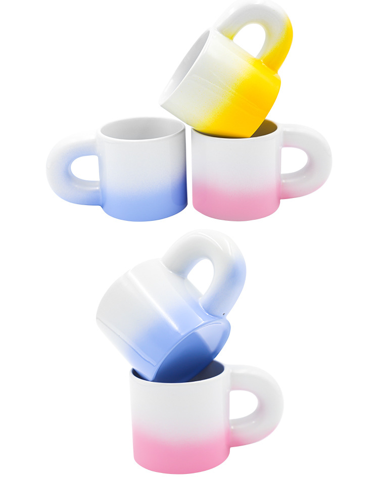 DIY来图印制渐变彩色胖胖杯陶瓷咖啡杯趣味可爱马克杯节日礼物详情9