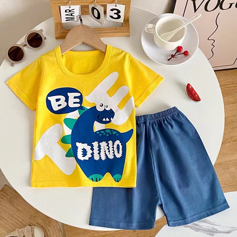 Wholesale of T-shirts for children aged 0-5, summer infants and toddlers, boys and girls, baby cotton short-sleeved shirts and shorts, baby half-sleeved shirts pic 6